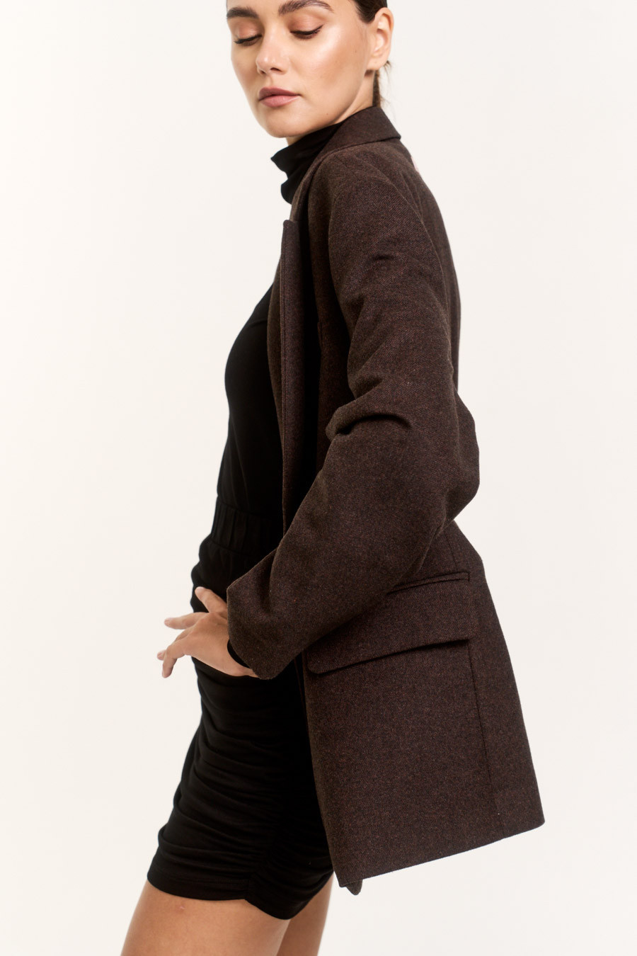 MARYNARKA MADRYT WOOL BROWN