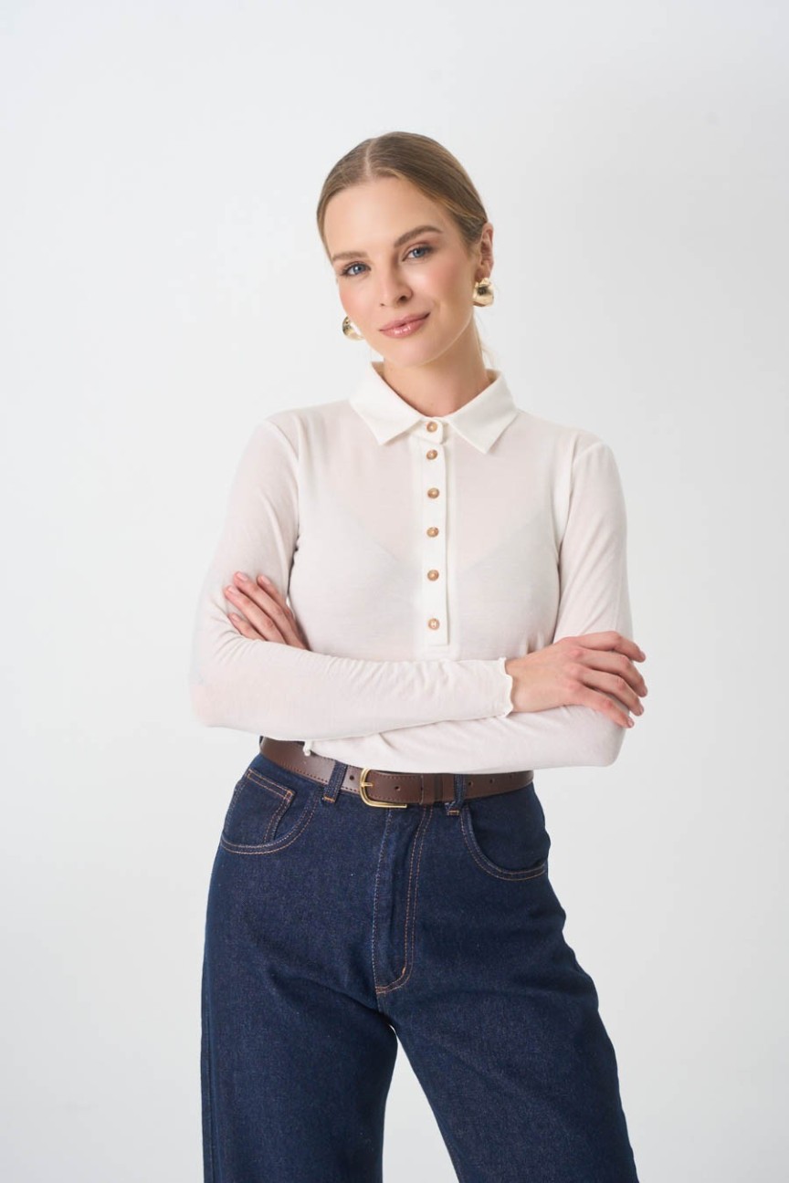 Bluzka Polo Bangi Ecru
