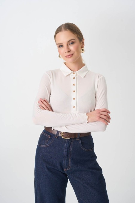 Bluzka Polo Bangi Ecru