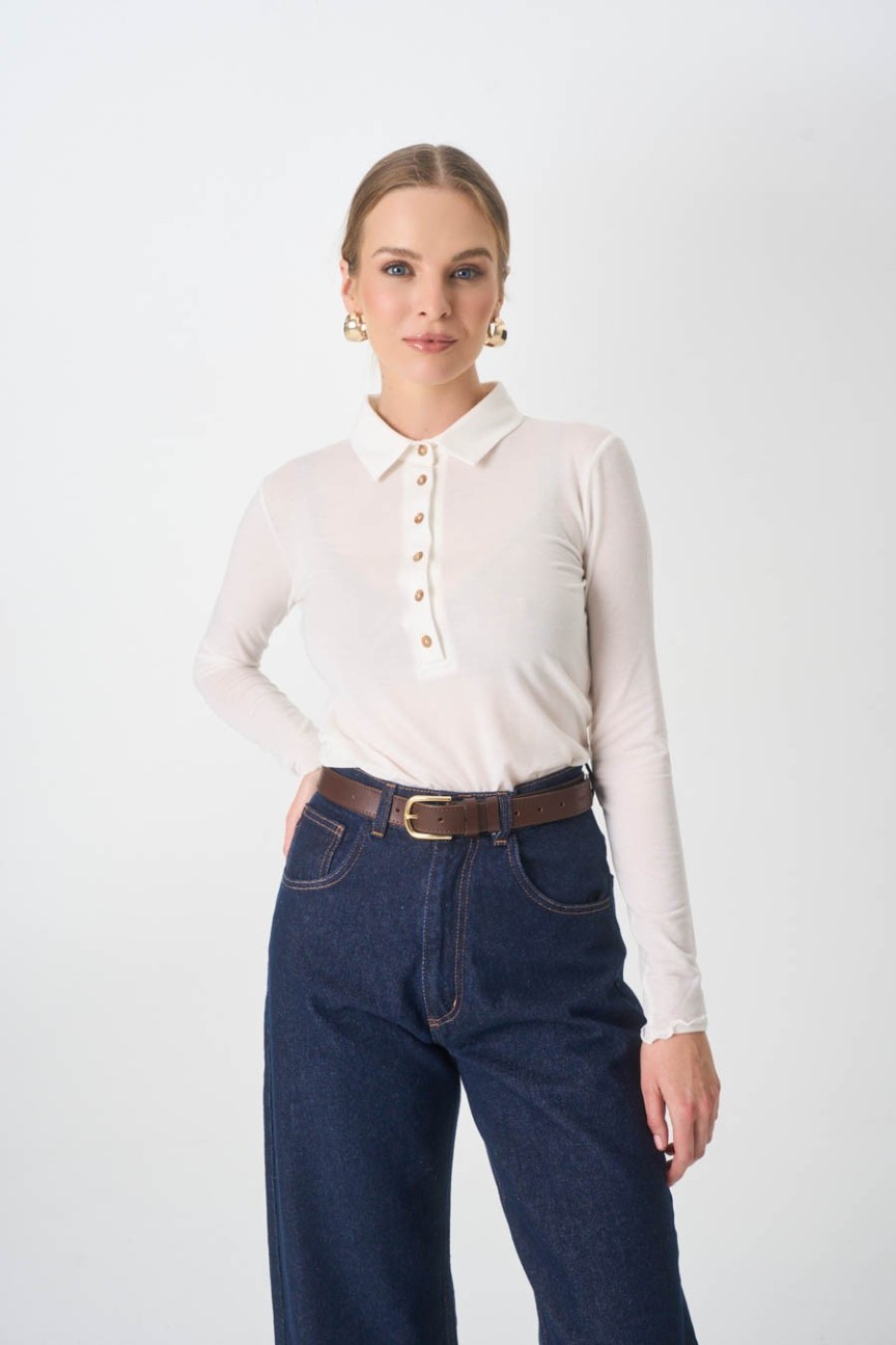 BLUZKA POLO TIGRE ECRU