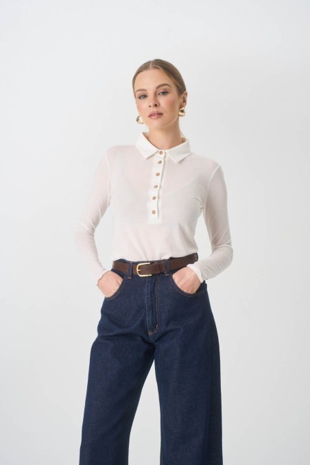  Bluzka Polo Bangi Ecru