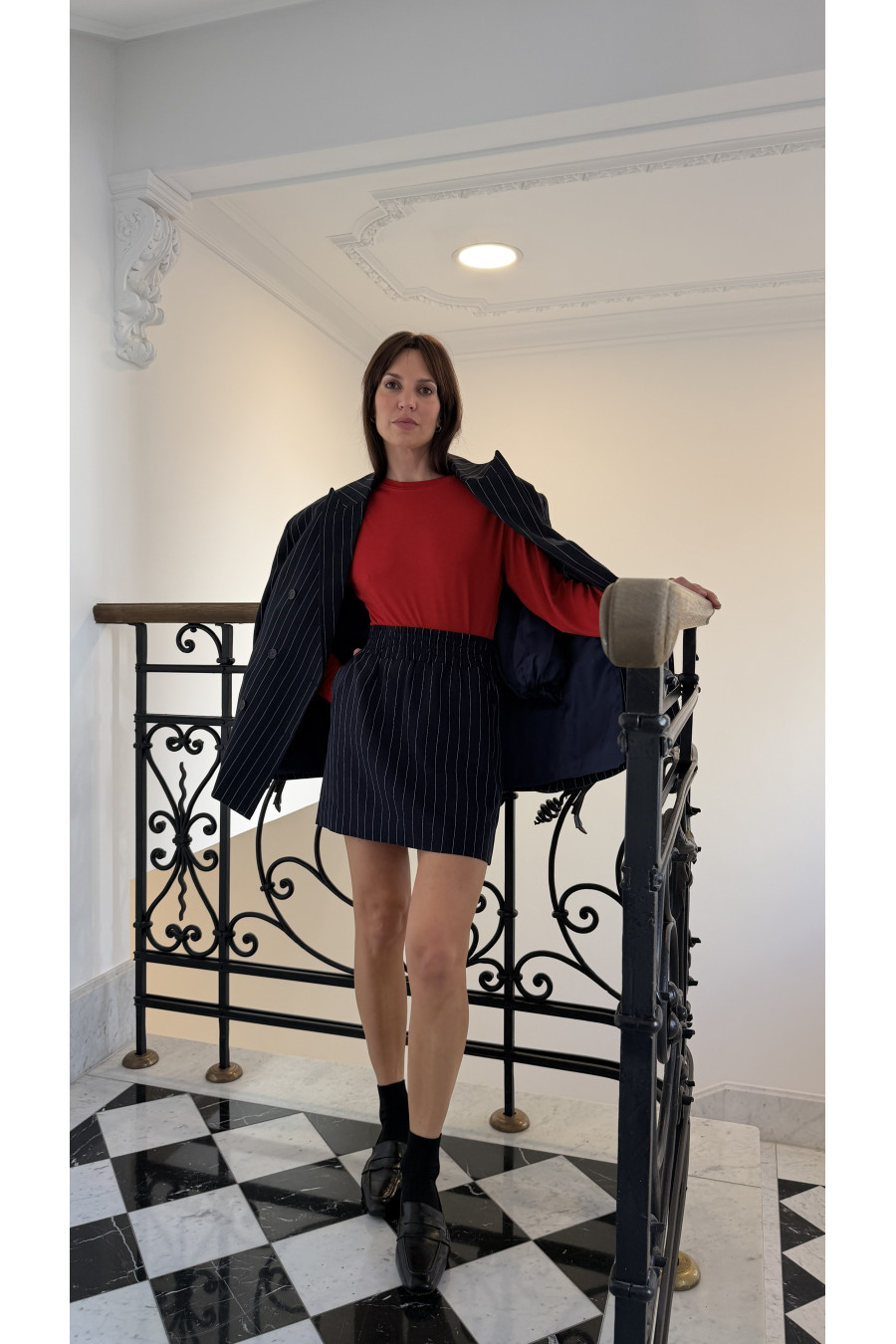 SPÓDNICA LIVORNO STRIPE NAVY