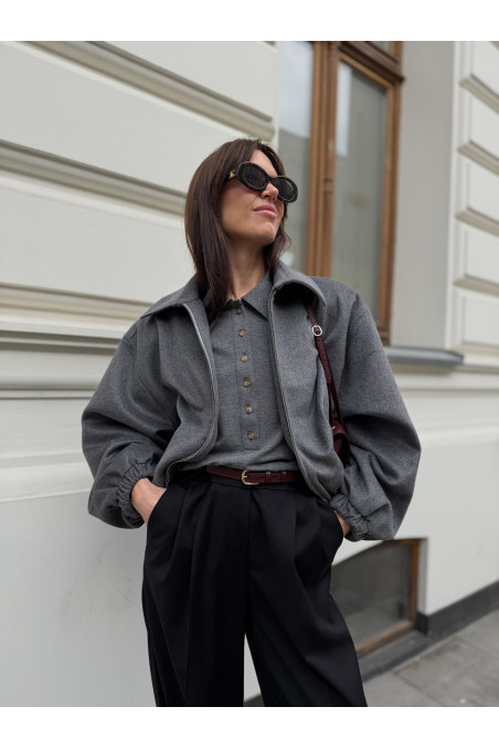 KURTKA VINEZA WOOL DARK GREY