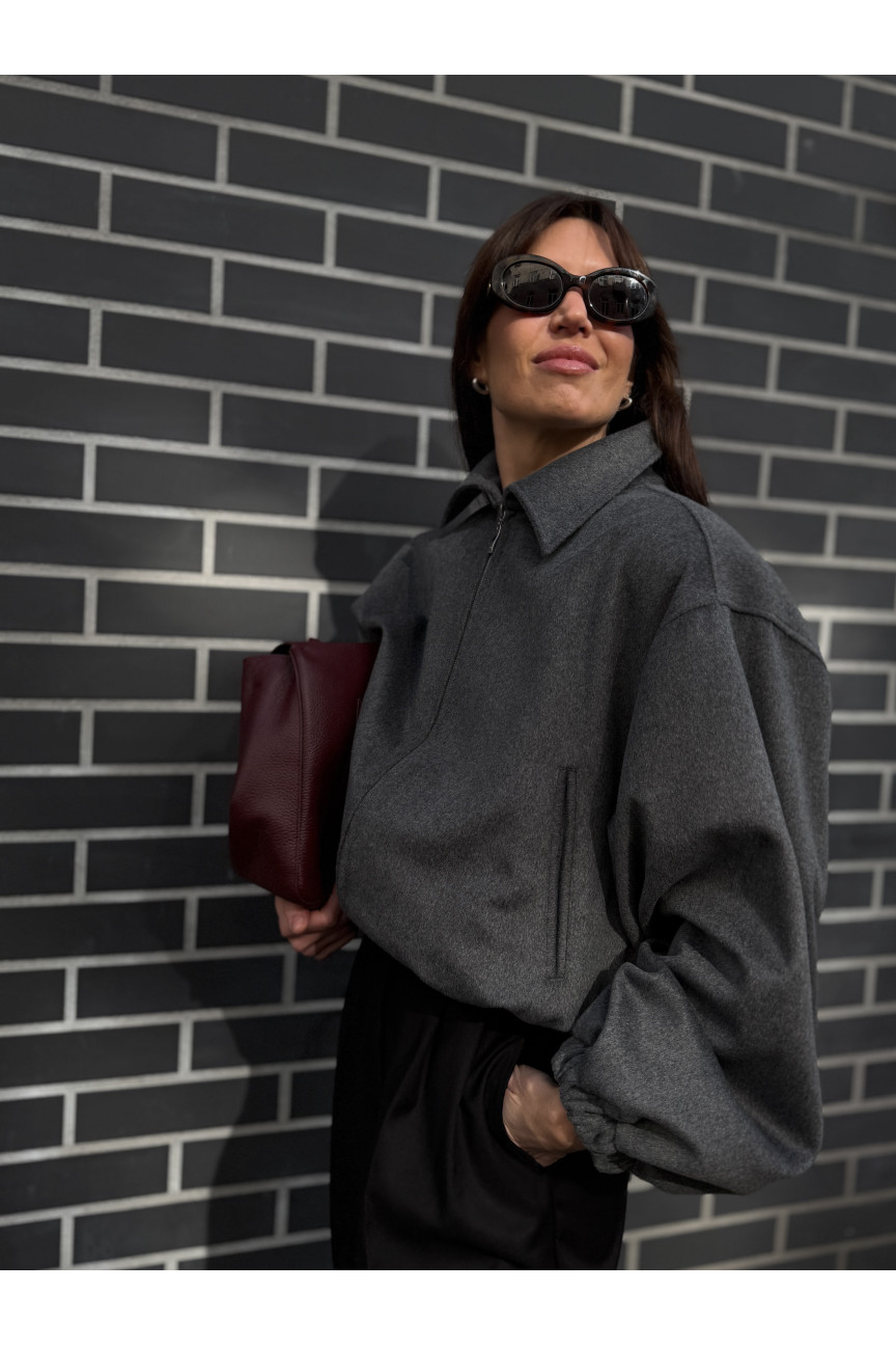 KURTKA VINEZA WOOL DARK GREY