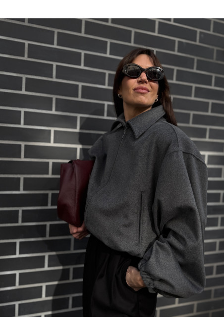 KURTKA VINEZA WOOL DARK GREY